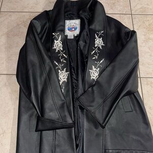 Atlantic Beach Division Of Tiger JLLC Womens Faux Leather Jacket Floral